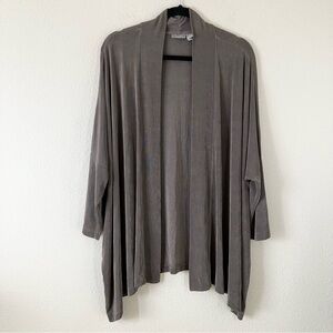 CHICO'S Travelers Open Front Topper Jacket Dolman Slinky Cardigan Taupe XL 3